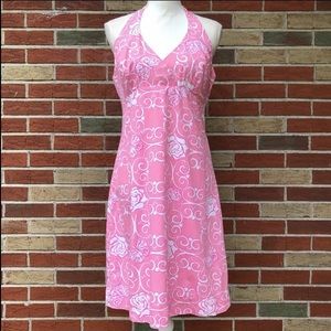 ☀️ Lilly Pulitzer Iron Maiden Rose and Butterfly A-Line Halter Dress